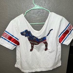 Victoria’s Secret PINK red white & blue tee S